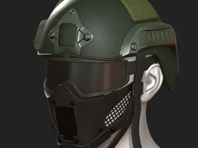 Helmet mask millitary combat soldier armor  Low-poly 3D model buy