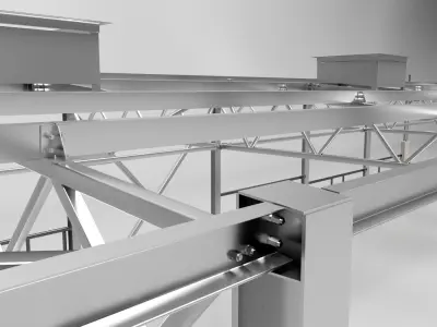 Hangar industrial construction 3D model