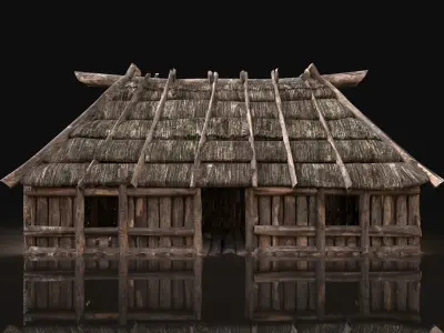 NEXT GEN AAA FANTASY MEDIEVAL VIKING WOODEN COTTAGE HOUSE Low-poly 3D model