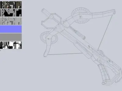 Scifi crossbow Low-poly 3D model