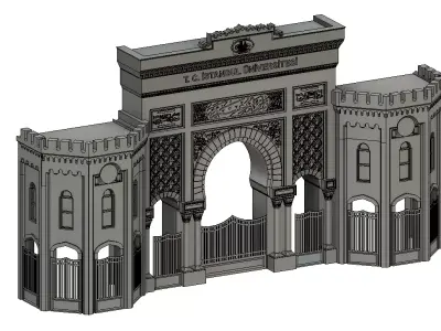 istanbul Universitesi Beyazit Kapisi istanbul university gate 3D print model