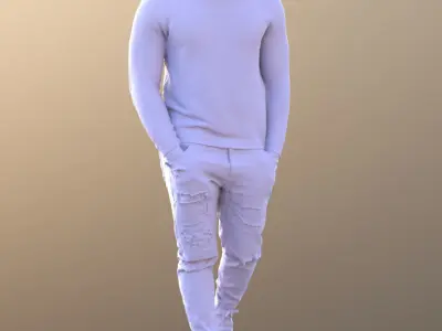 Gabriel 10637 - Walking Casual Man Low-poly 3D model