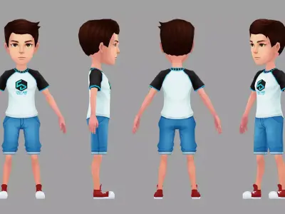 3D CG Boy Low-poly 3D model