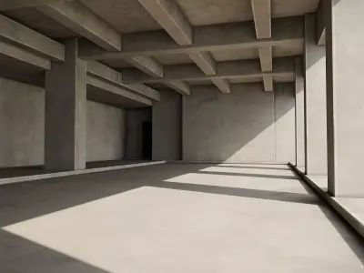 Brutalist VR Room Low-poly 3D model
