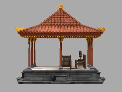 Bale Dangin Keluarga Traditional Family Pavilion 3D model