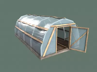 Plastic Greenhouse Low-poly 3D model
