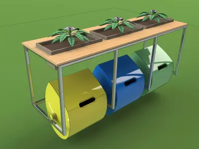 3 Recycling Containers 3D model