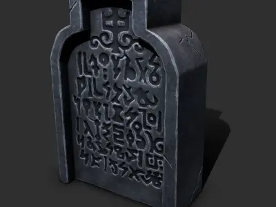 gravestone tombstone with lights Low-poly 3D model