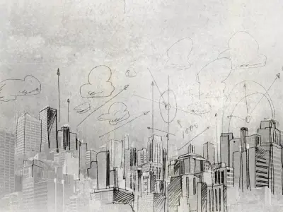 Sketch City Blueprint Wallpaper Texture  Texture