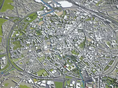 Leuven - 3D City Model Low-poly 3D model