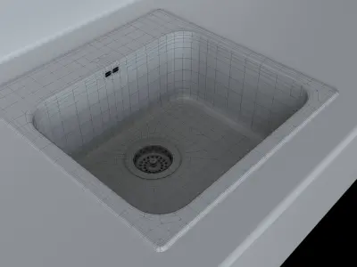 LANGUDDEN sink Ikea 46x46cm 3D model