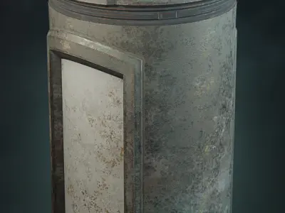 Sci-Fi Canister Cylinder Low-poly 3D model