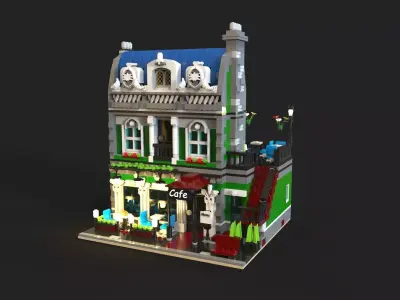 Lego Cafe Low-poly 3D model