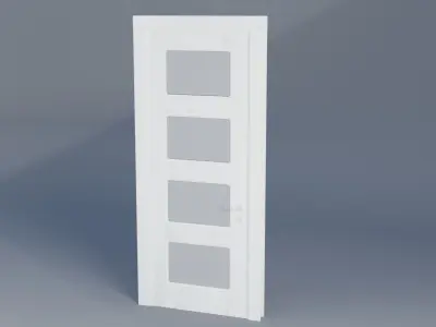 Door Wood Low-poly 3D model 2