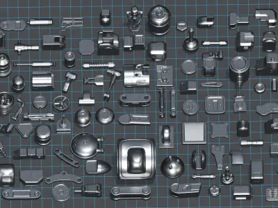 Hard Surface Kitbash 3D model