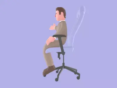 Stylized 3D Male Lawyer - Angry Arguing Attorney Character 3D model