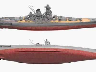  Imperial Navy Warship Yamato Class Aged Hull 