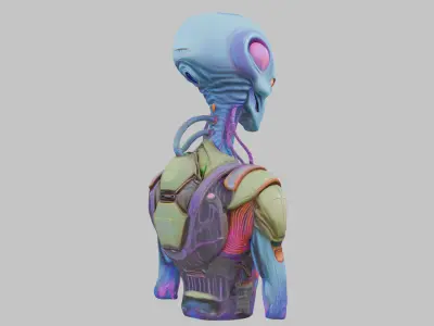 Galactic Sentinel Low-poly 3D model