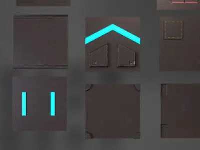 SCI - FI Panels 2 Low-poly 3D model