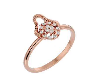 Light Minimalist Diamond Ring 3D print model 29