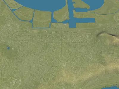 Tunis - Topography Terrain Low-poly 3D model