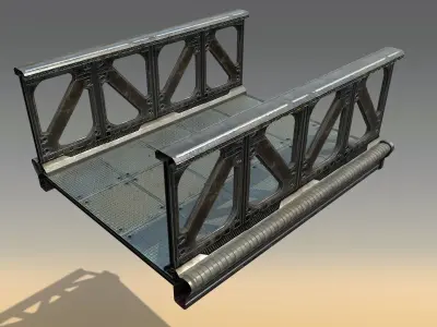 Sci-Fi Modular Bridge Low-poly 3D model