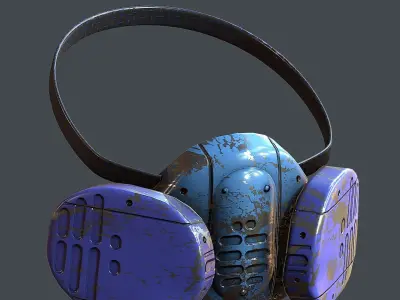 Gas mask helmet 3d model scifi Low-poly  Low-poly 3D model 488