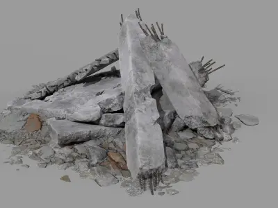 Ruined Debris 05 Low-poly 3D model