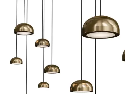 MOLLY hanging lamp with five balls 3D model