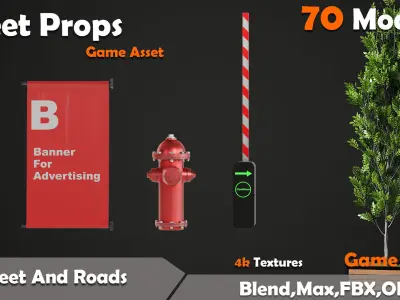 Street Props Game Asset Low-poly 3D model