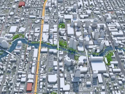 Fort Lauderdale Downtown Florida USA Low-poly 3D model