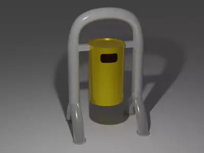 Animated Trash Can Free 3D model