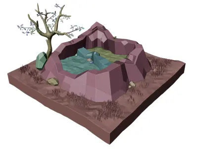 Spring low poly Low-poly 3D model
