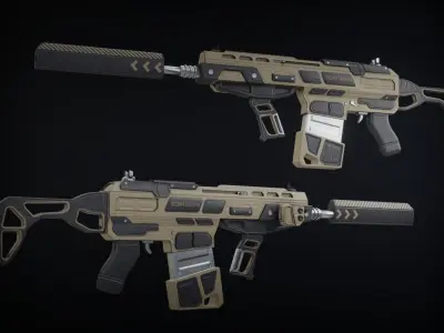 Sci-fi Gun Low-poly 3D model