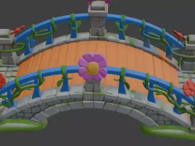 Park Bridge Forest Bridge Village Bridge Garden Bridge 3D model