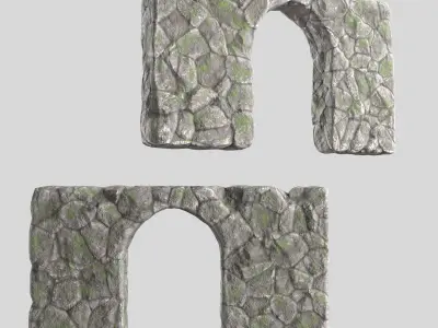 Stone wall with ivy 3D model