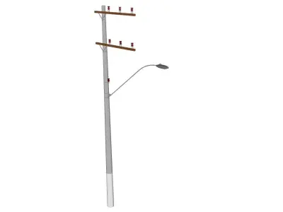 Concrete Lamp Post - Light Pole - Light Post - Street Light 32 3D model