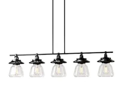 Highworth 5 Light Kitchen Island Linear Pendant 3D model