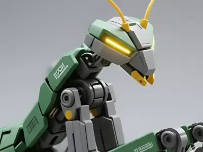 Futuristic Robotic Mantis   Sci-Fi Insect Mech 3D Model Game  3D model