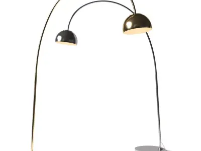 Overarching Metal Shade Floor Lamp - West Elm 3D model