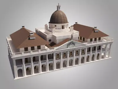 Court of Final Appeal Hong Kong Building Low-poly 3D model