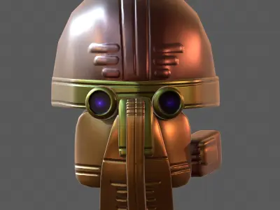 Gas mask helmet 3d model scifi Low-poly  Low-poly 3D model 375