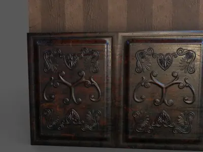 Old Wood Wall Low-poly 3D model