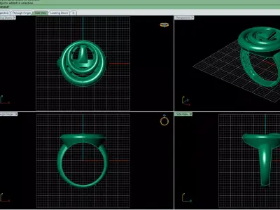Axis gold Ring 3D print model