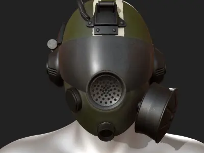 Helmet gas mask scifi military futuristic technology  Low-poly 3D model