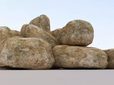 Stones - Big Rocks Low-poly 3D model