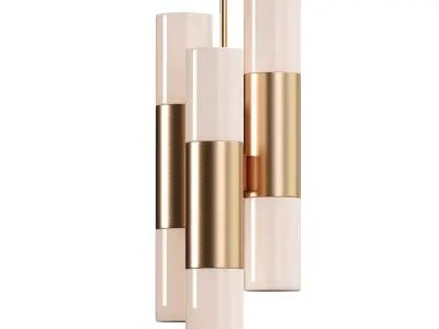  Otto 6 Light Metal Dimmable Cylinder Chandelier 3D model