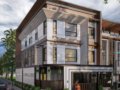 3D EXTERIOR DESIGN FACADE WITH SKETCHUP AND ENSCAPE 3D model