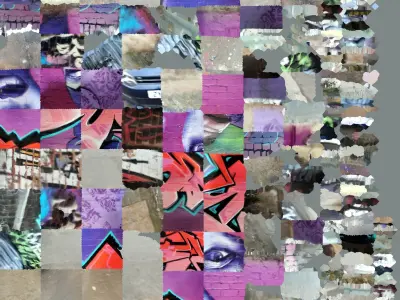 graffiti with face on wall 3D model