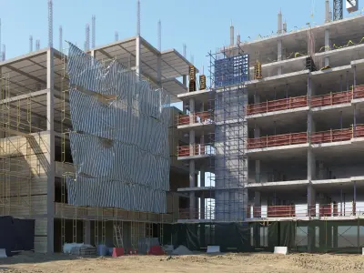 Modular Construction Site 02 Low-poly 3D model
